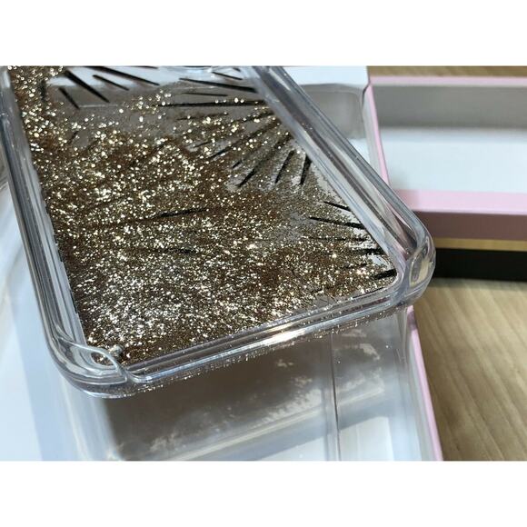 Kate Spade New York Festive Clear Liquid ✨ gold Glitter IPhone Xs Max Case - Picture 6 of 7